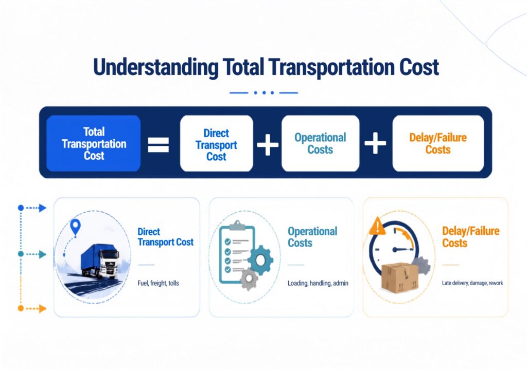Visual representation of how to calculate transportation costs in Nigeria.